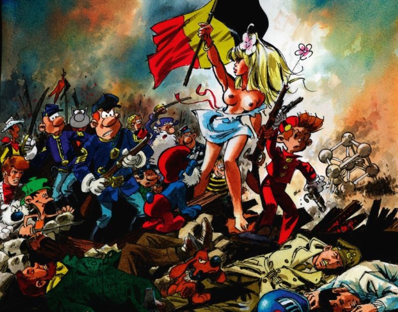Liberty Spirou Delacroix Parody